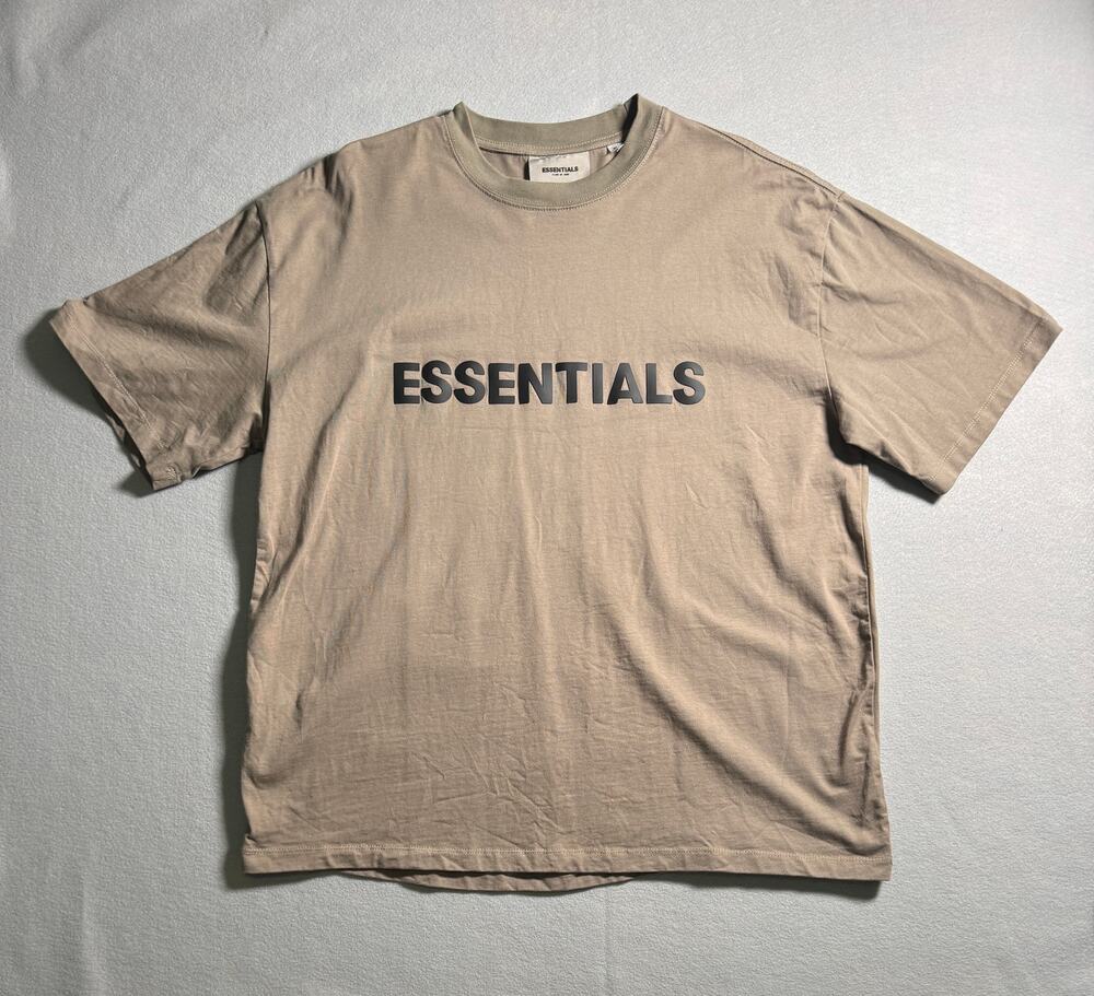 Fear of God Essentials Matte Rubberized 3D Texture 2 Sided Logo T-shirt Sz XL